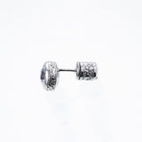 Jeweled Ivy Round Stud : L (White CZ)-ZOCALO.JAPAN
