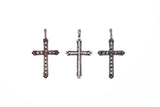 Marcasite Cross Pendant : S (White CZ)-ZOCALO.JAPAN