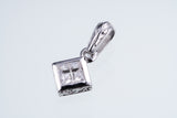Jeweled Ivy Square Pendant : L (White CZ)-ZOCALO.JAPAN