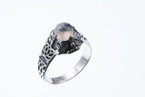 Islamic Round Ring : S (Rainbow Moonstone)-ZOCALO.JAPAN