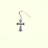 Cross on Cross Hook Earring : (White CZ)-ZOCALO.JAPAN