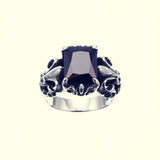 Fleur de lis Ring : Black CZ-ZOCALO.JAPAN