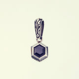 Jeweled Ivy Hexagon Pendant : (Black CZ)-ZOCALO.JAPAN