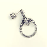Ouroboros Dragon Stud : (White CZ)-ZOCALO.JAPAN