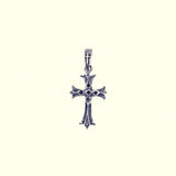 Cross on Cross Charm : (Black CZ)-ZOCALO.JAPAN