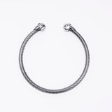 Tibetan Smile Skull Twist Bangle (L)-ZOCALO.JAPAN