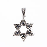 Jewish Star Pendant : L (Black CZ)-ZOCALO.JAPAN