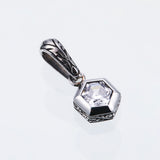 Jeweled Ivy Hexagon Pendant : (White CZ)-ZOCALO.JAPAN