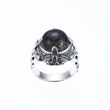Islamic Round Ring : Black Rutilated Quartz-ZOCALO.JAPAN