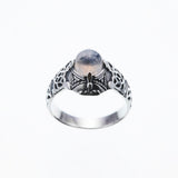 Islamic Round Ring : S (Rainbow Moonstone)-ZOCALO.JAPAN