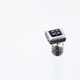 Jeweled Ivy Square Stud : M (Black CZ)-ZOCALO.JAPAN
