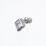 Jeweled Ivy Square Stud : L (White CZ)-ZOCALO.JAPAN