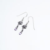 Jeweled Rose Hook Stud : (Amethyst)-ZOCALO.JAPAN