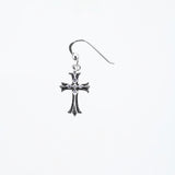 Cross on Cross Hook Earring : (White CZ)-ZOCALO.JAPAN