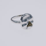Hammered Texture Plate Ring : Eye of Providence-ZOCALO.JAPAN