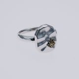 Hammered Texture Plate Ring : Leaf-ZOCALO.JAPAN