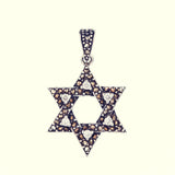 Jewish Star Pendant : L (White CZ)-ZOCALO.JAPAN