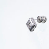 Jeweled Ivy Square Stud : M (White CZ)-ZOCALO.JAPAN