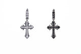 Lily Cross Charm : (White CZ)-ZOCALO.JAPAN