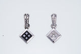 Jeweled Ivy Square Pendant : L (White CZ)-ZOCALO.JAPAN
