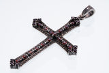 Marcasite Cross Pendant : S (Garnet)-ZOCALO.JAPAN