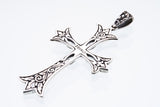 Cross On Cross Pendant : L (White CZ)-ZOCALO.JAPAN