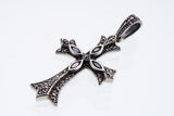 Cross On Cross Pendant : S (Black CZ)-ZOCALO.JAPAN