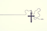 Marcasite Cross Pendant : S (Black CZ)-ZOCALO.JAPAN