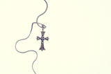 Cross On Cross Pendant : S (Black CZ)-ZOCALO.JAPAN