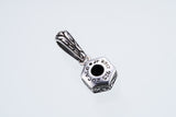 Jeweled Ivy Hexagon Pendant : (Black CZ)-ZOCALO.JAPAN