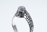 Islamic Round Ring : S (Rainbow Moonstone)-ZOCALO.JAPAN