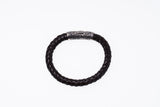 Braided Leather Bracelet : (Dark Brown)-ZOCALO.JAPAN