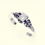 Fleur de lis Bangle : Rainbow Moonstone-ZOCALO.JAPAN