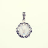 Islamic Round Pendant : L (Rainbow Moonstone)-ZOCALO.JAPAN