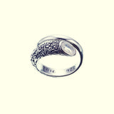 Ivy Spiral Ring Oval : Rainbow Moonstone-ZOCALO.JAPAN