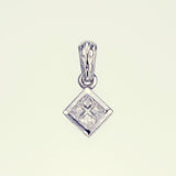 Jeweled Ivy Square Pendant : L (White CZ)-ZOCALO.JAPAN