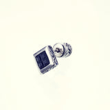 Jeweled Ivy Square Stud : M (Black CZ)-ZOCALO.JAPAN