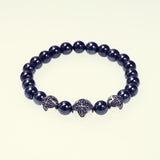 Stone Bracelet With Double Dorje Ball : (Hematite)-ZOCALO.JAPAN