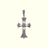 Cross on Cross Pendant : S (White CZ)-ZOCALO.JAPAN
