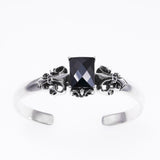 Fleur de lis Bangle : Black CZ-ZOCALO.JAPAN