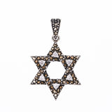 Jewish Star Pendant : L (White CZ)-ZOCALO.JAPAN