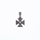 Malta Cross Charm : (White CZ)-ZOCALO.JAPAN