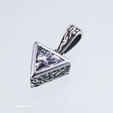 Jeweled Ivy Triangle Pendant : (White CZ)-ZOCALO.JAPAN