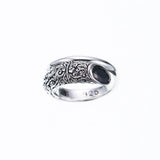 Ivy Spiral Ring Oval : Black CZ-ZOCALO.JAPAN