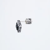 Jeweled Ivy Square Stud : L (Black CZ)-ZOCALO.JAPAN