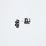 Jeweled Ivy Square Stud : M (Black CZ)-ZOCALO.JAPAN