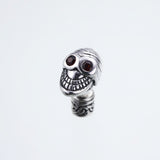Jeweled Tibetan Smile Skull Stud : (Garnet CZ)-ZOCALO.JAPAN