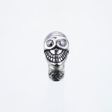 Jeweled Tibetan Smile Skull Stud (White CZ)-ZOCALO.JAPAN