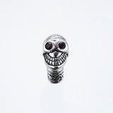 Jeweled Tibetan Smile Skull Stud : (Garnet CZ)-ZOCALO.JAPAN