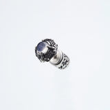 Islamic Round Stud : (Rainbow Moonstone)-ZOCALO.JAPAN